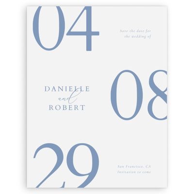 Denim Blue Wedding Digital Save the Date - Damon Portrait