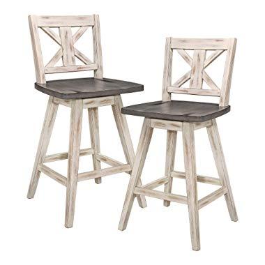 Homelegance Amsonia Counter Height Swivel Stool (2 Pack), White