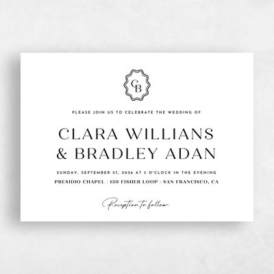 White Wedding Invitation - Petra Landscape