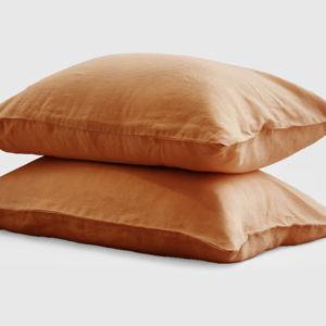 European Linen Pillowcase Set in Terracotta