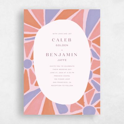 Beige Wedding Invitation - Barcelona Portrait
