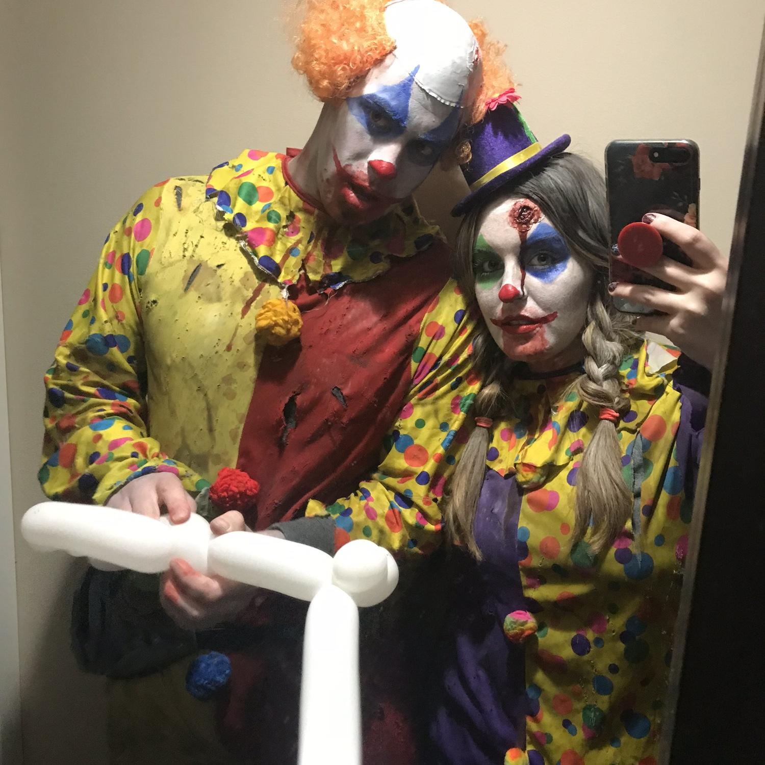 Our first Halloween together. We love zombies and each other.