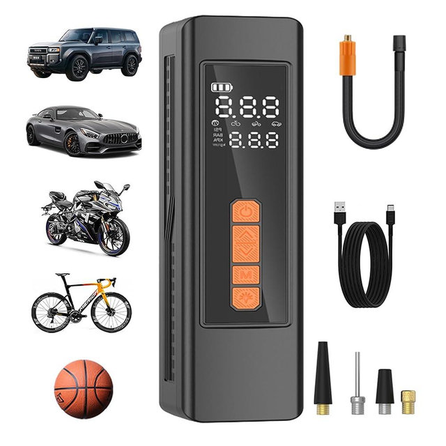 Tire Inflator Portable Air Compressor, 5X Faster Portable Air Compressor for Car Tires with Powerful Battery, 150PSI Cordless Air Pump with Digital Pressure Gauge for Cars, Bike, Motor, Balls,Tires