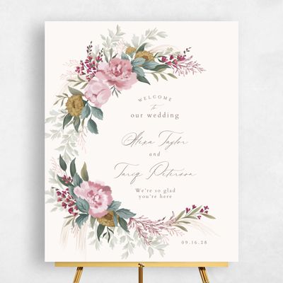 Pink Wedding Sign - Juniper Portrait