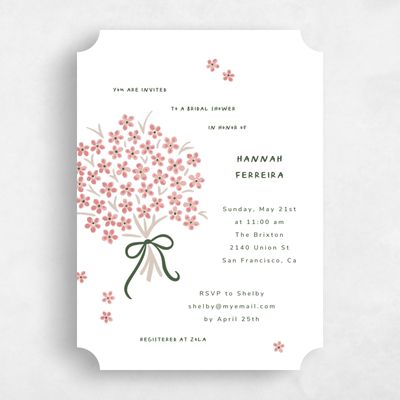 White Ticket Wedding Wedding Shower Invitation - Kaiya Portrait