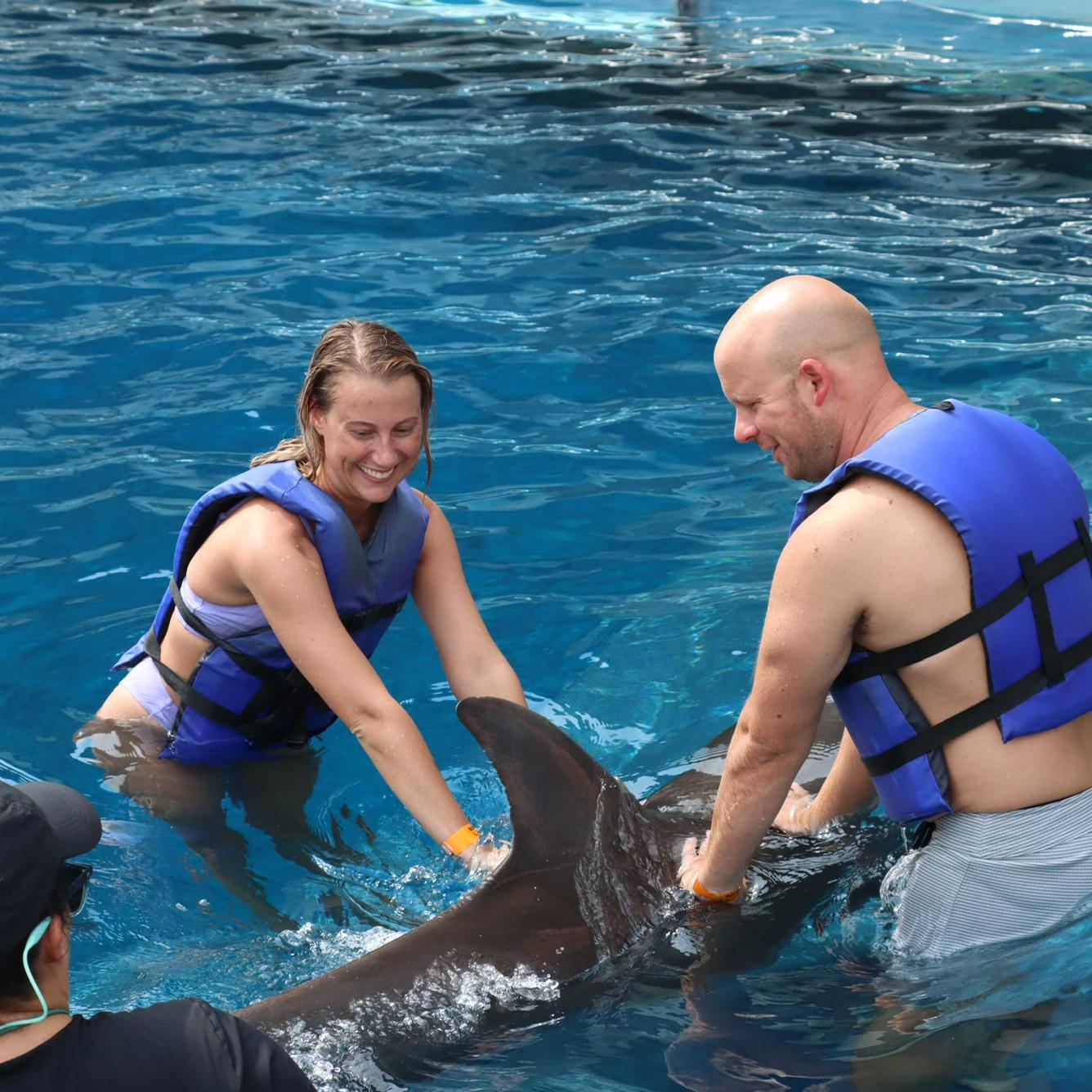 We got to swim with a dolphin 🐬