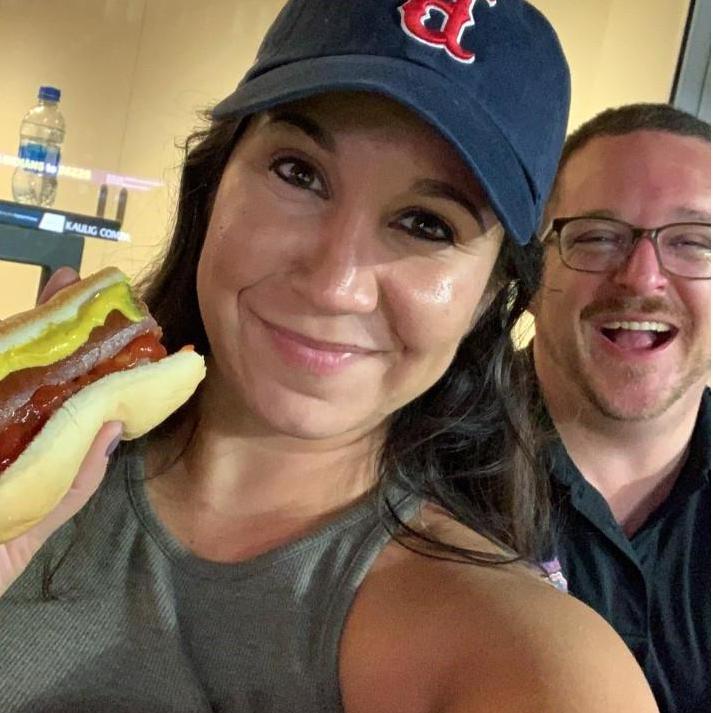 Hot dogs at David Hodge's and Danielle's wedding weekend!