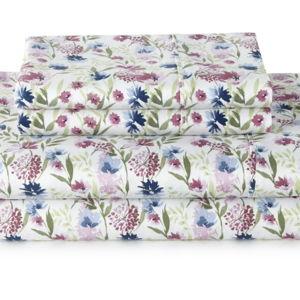 Better Homes & Gardens 4-Piece 300 Thread Count Bashful Blooms Cool Cotton Sateen Bed Sheet Set, Queen