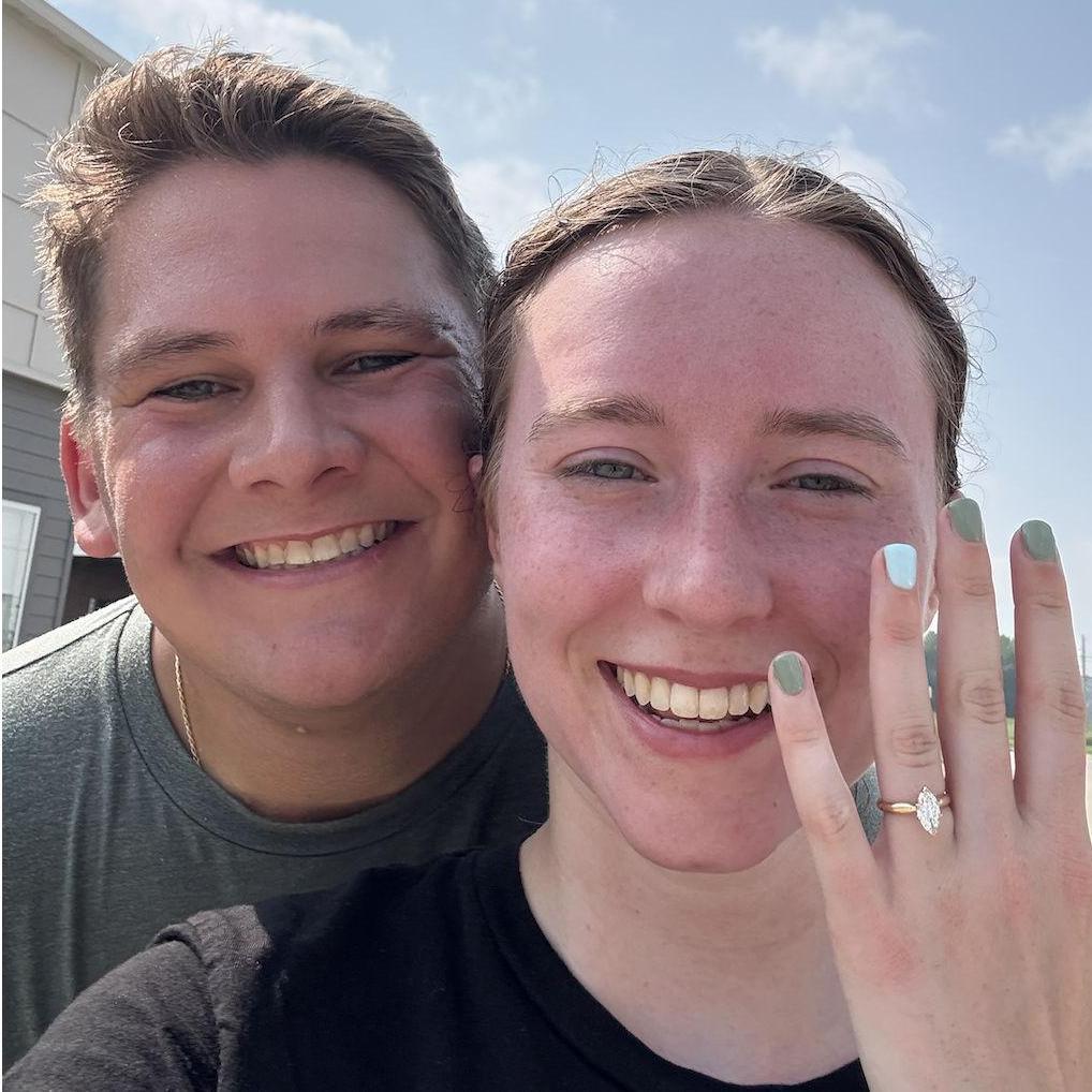 Our first selfie as an engaged couple. July 12th, 2025