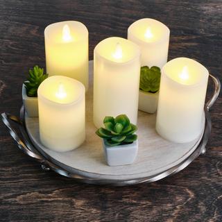 LED Wax Pillar 5-Piece Candle Set