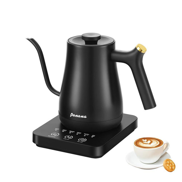 Panana Electrick Kettle, Gooseneck Electric Kettle Temperature Control with LCD Display, Pour Over Coffee Tea Kettle, Fast Heating, Overheat Protection, Memory Function,0.8L