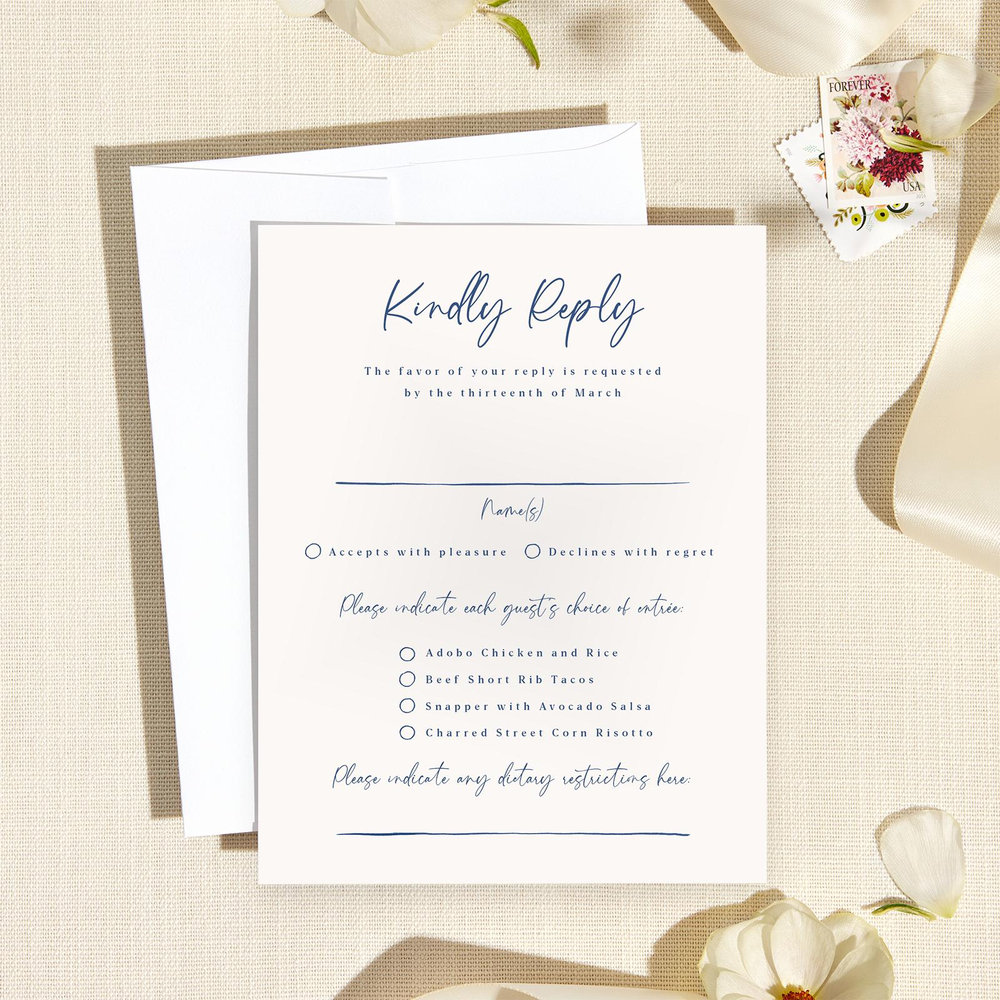 Galleria Portrait | Dusty Cobalt | Zola Wedding Invitations