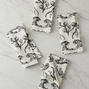 Tiger Linen Napkins (Set of 4) by Sarah Sherman Samuel