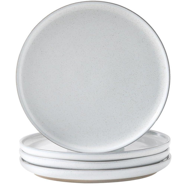 Tikooere Ceramic Dinner Plates Set of 4,Stoneware 10 Inch,Microwave,Dishwasher and Oven Safe,Porcelain Dessert Plates for Pasta,Salad and Steak,Dishes Set for Kitchen,Scratch Resistant,White