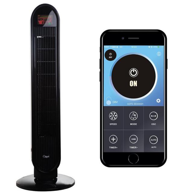 360 Degree 38 in. Oscillation Tower Fan with Bluetooth and Micro-Blade Noise Reduction Technology