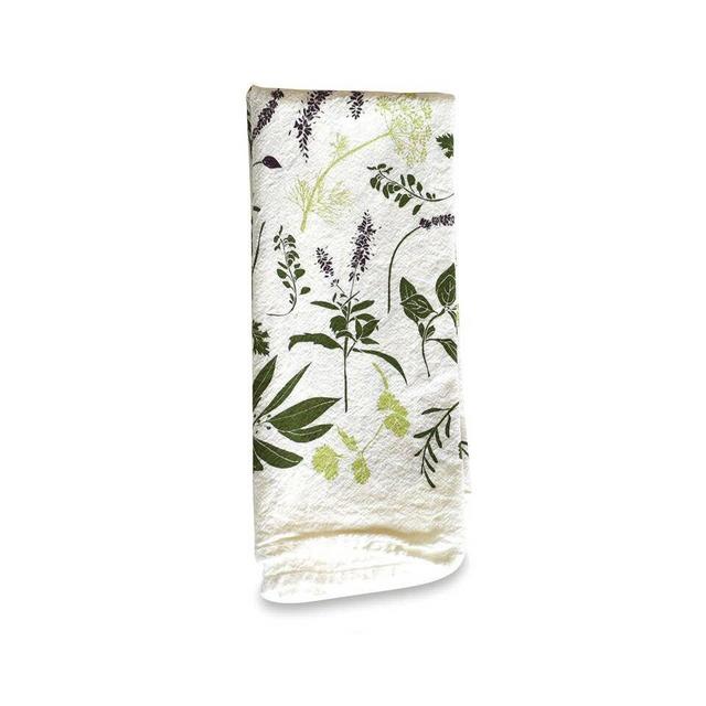 J & D Herb Sprigs Flower Sack Napkins s/4