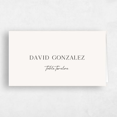 Ivory, White Wedding Place Card - Brockway