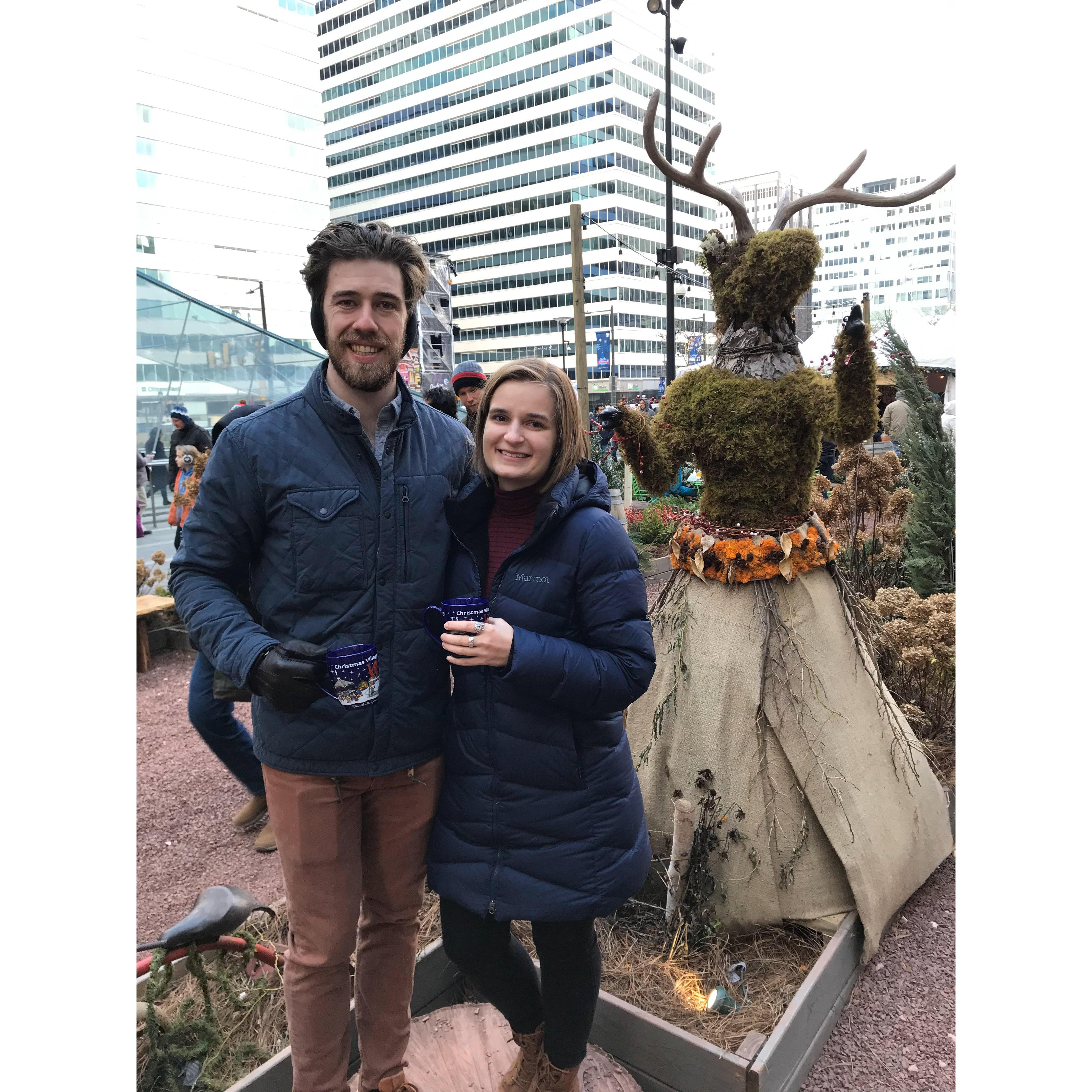 Warming up with some mulled wine at the Christmas Markets in Philadelphia