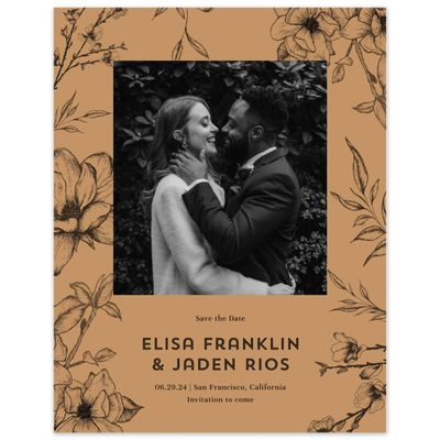 Light Camel, Yellow Wedding Digital Save the Date - Birkenfeld Photo
