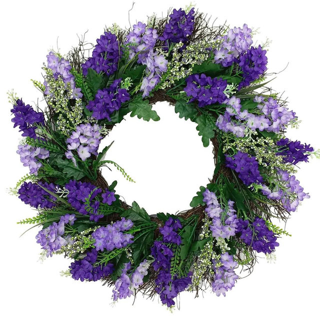 Purple Lilac Door Wreath