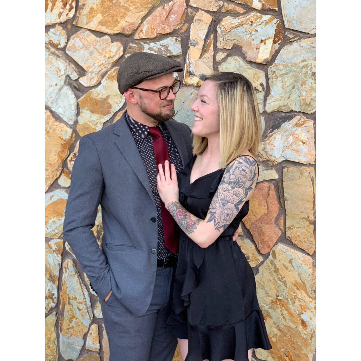 Madi and Nick in Nebraska, celebrating another wedding together.