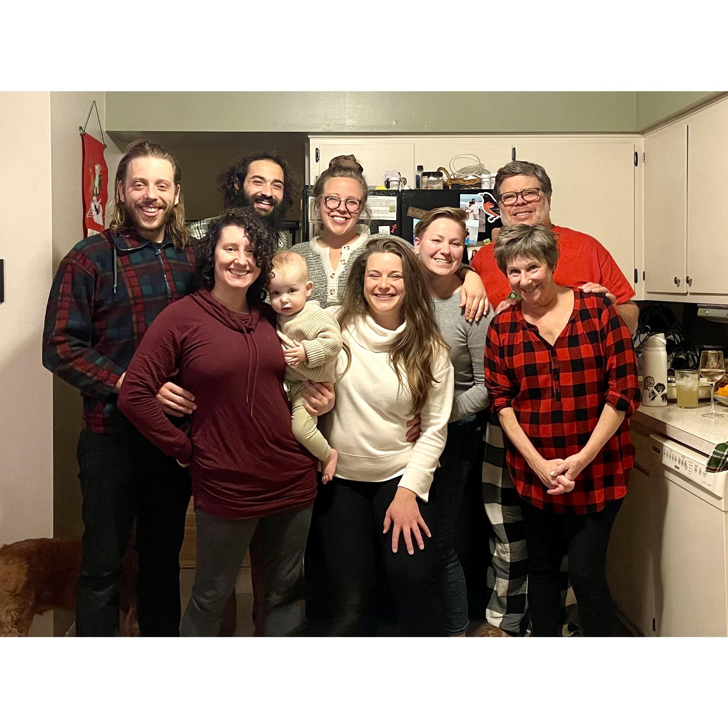 Bobby goes to his first Ohio Christmas with the Bobbitts! Not MaTcHiNg, but accidental color-coordination success!  December 2021.