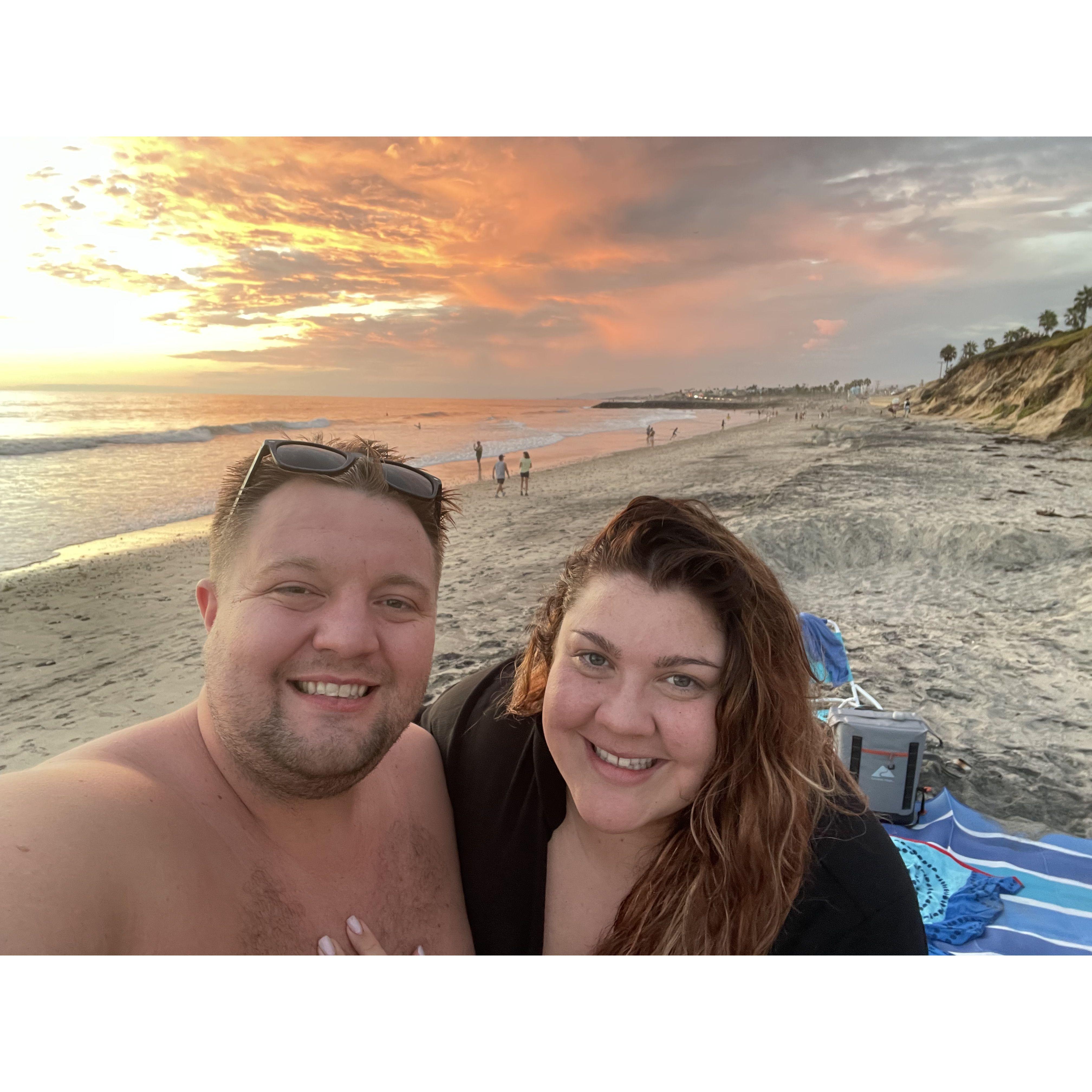 Sunset at the beach.