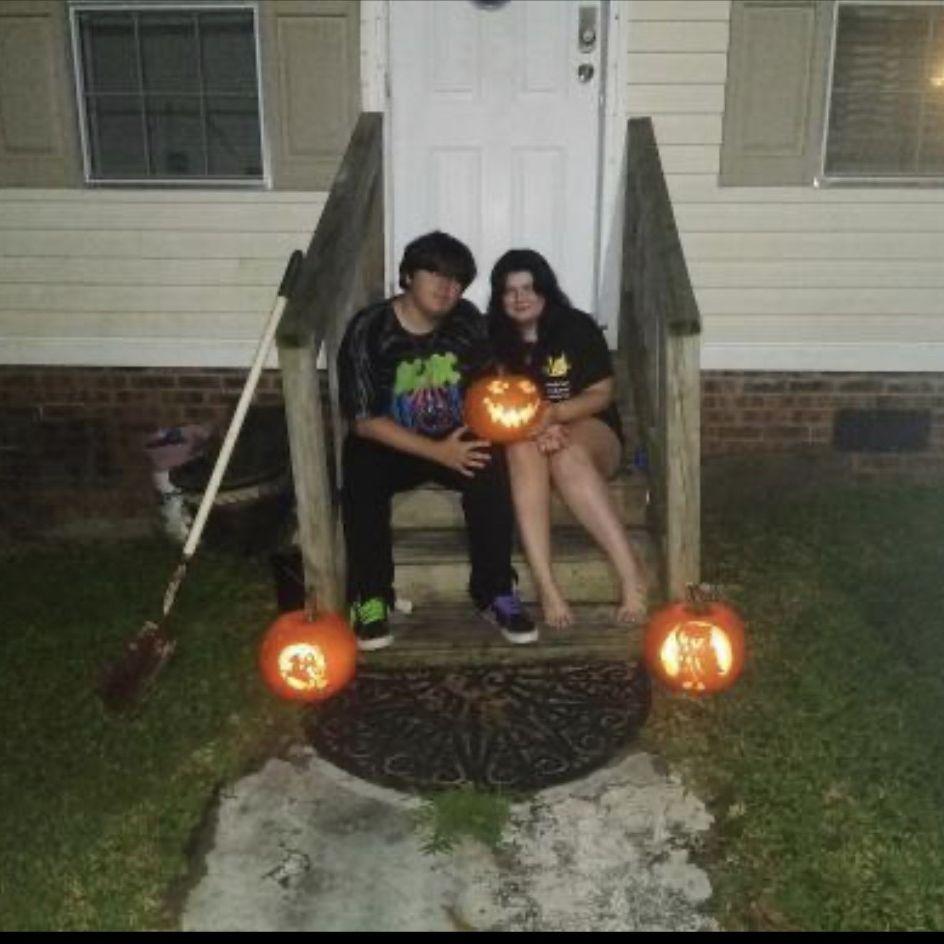 First time carving pumpkins together. 10/11/2021