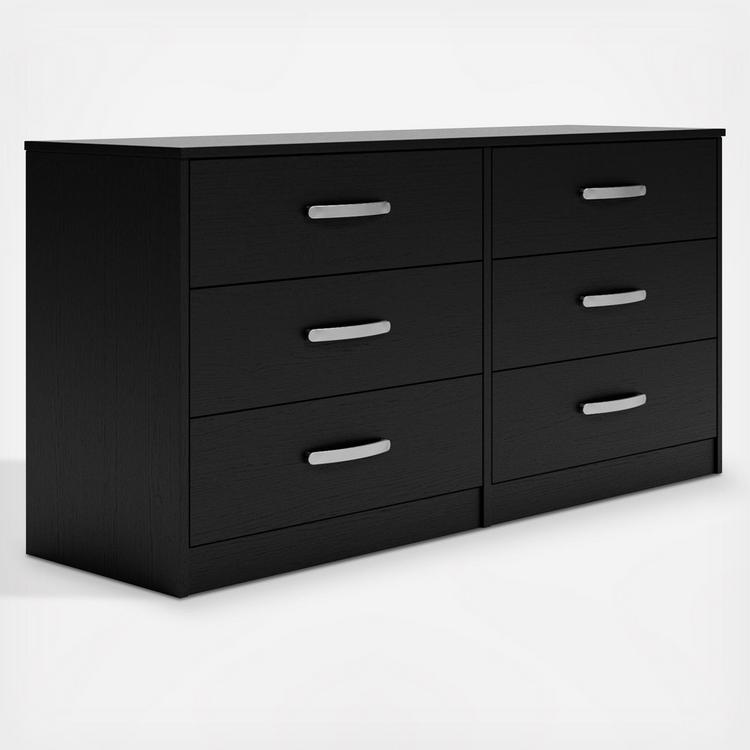 Ashley Finch Black Six Drawer Dresser