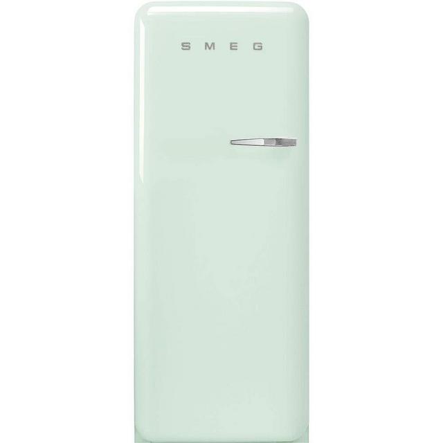 Smeg FAB28 50's Retro Style Aesthetic Top Freezer Refrigerator with 9.92 Cu Total Capacity, Multiflow Cooling System, Adjustable Glass Shelves 24-Inches, Pastel Green Left Hand Hinge