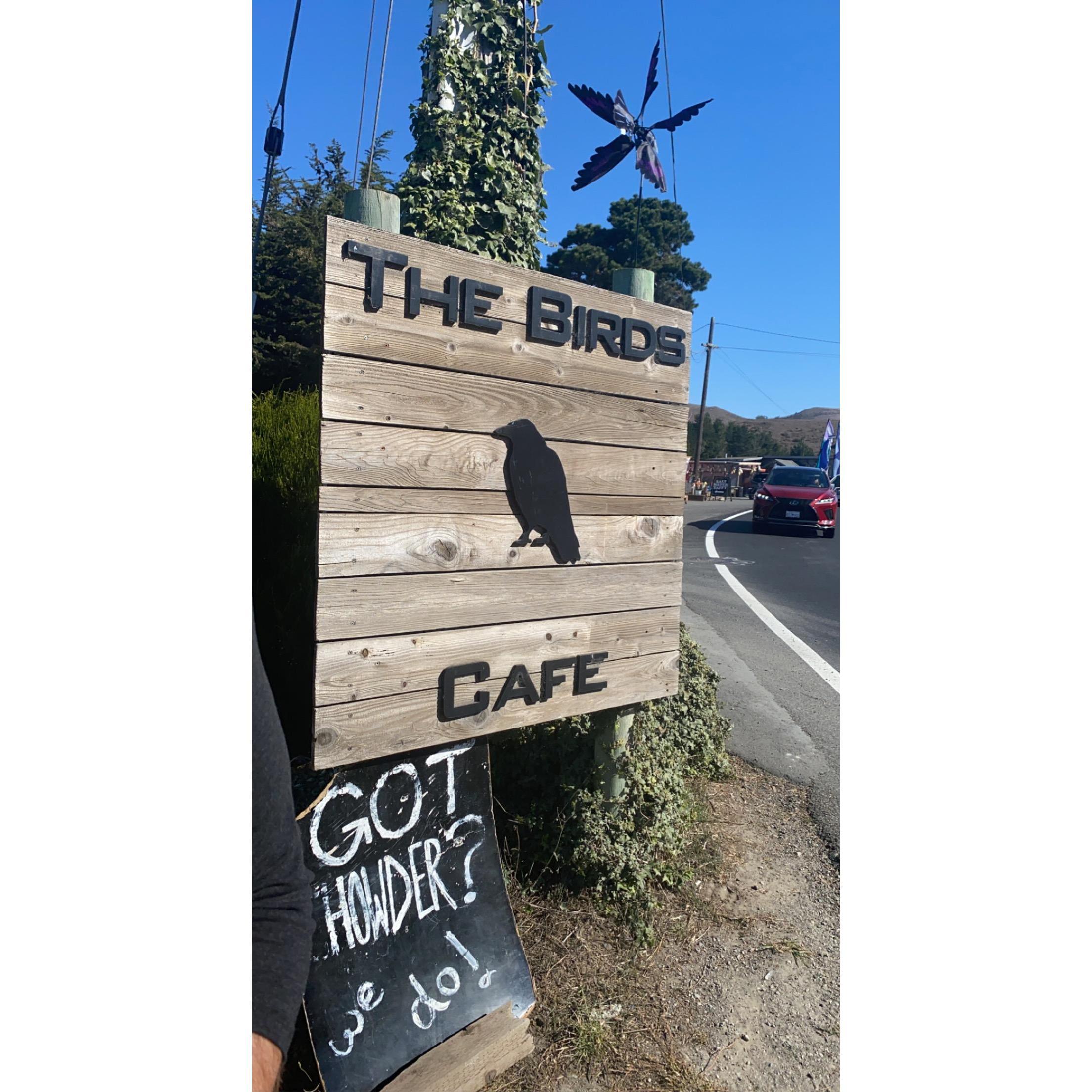 We went to "The Birds Cafe" in Bodega Bay on our engagement tour of NorCal