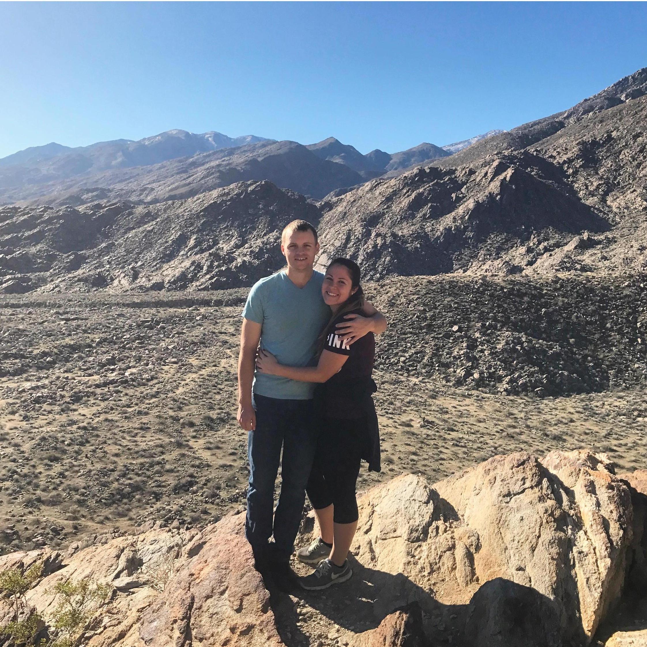 in 2016, Matt and Riley took a trip to Palm Springs with her parents to escape the chilly December weather.