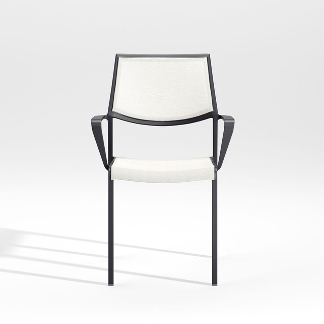Lanai White Mesh Square Dining Chair