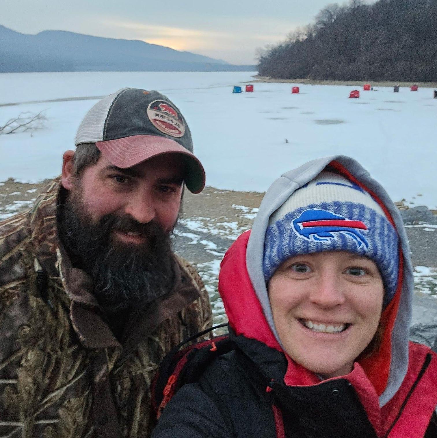 Bryan and Beth Ice Fishing, January 2025