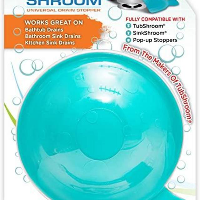 StopShroom STBLU232 Universal Stopper Plug Cover for Bathtub, Bathroom and Kitchen Drains, Aqua