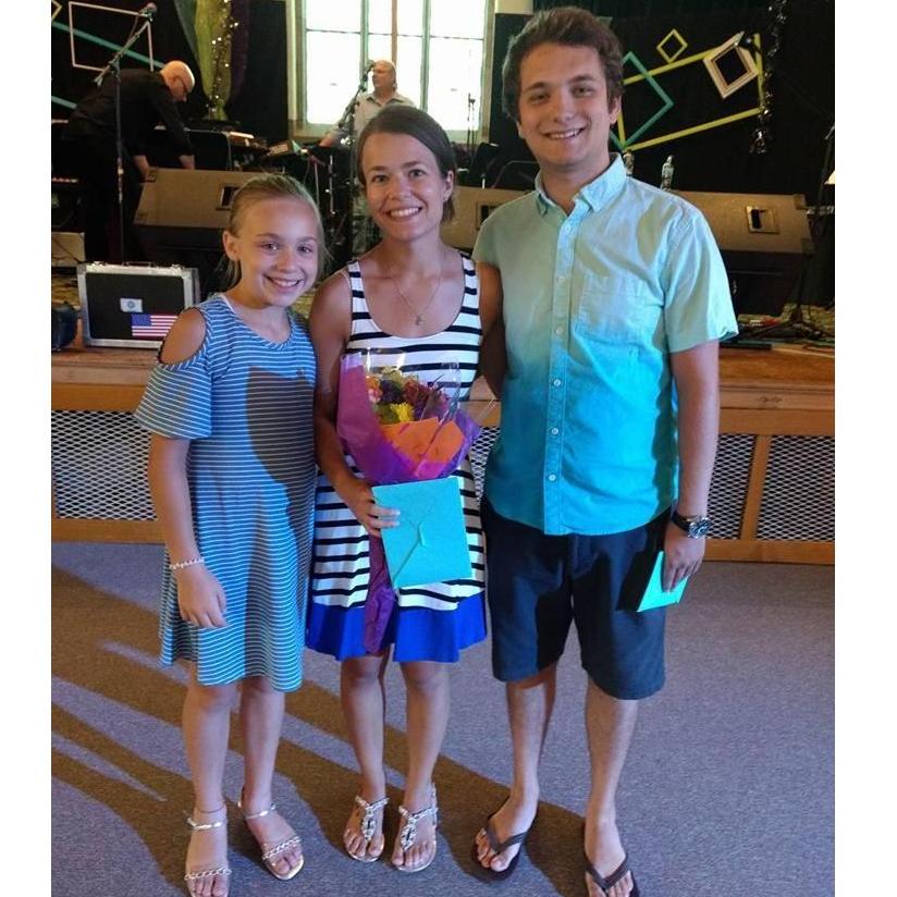 Saying "See you later" to our church family before our move to Florida