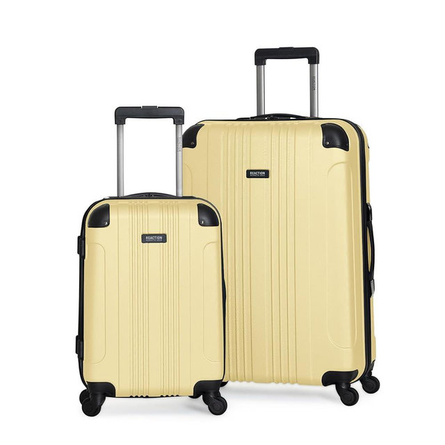 Kenneth Cole REACTION Bounds Lightweight Hardshell 4-Wheel Spinner Luggage, Pale Banana, 2-Piece Set (20" & 28")