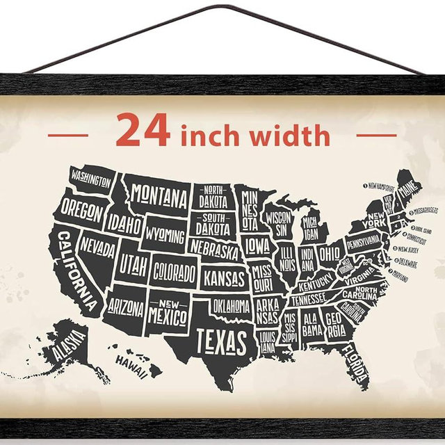 HONKKI Magnetic Poster Hanger Frame for 24x36 24x30 24x32 Movie Music Posters Wall Art,Black Wood Picture Frames for Canvas Diamond Map Decor, Living Room Calendar Banner Tapestry Photo Hanging Stand