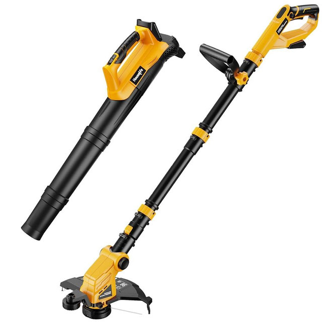Cordless Weed Trimmer and Leaf Blower Combo Compatible with Dewalt 20V Max Battery (No Battery), 12" Auto Feed String Trimmer & Weed Eater, Lightweight Electric Weed Wacker & Edger for Lawn, Garden