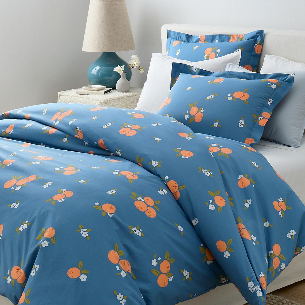 Clementine Organic-Cotton Percale Sheet Set