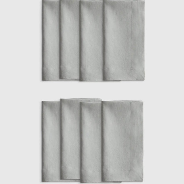 European Linen Wide-Hem Napkins (Set of 8)