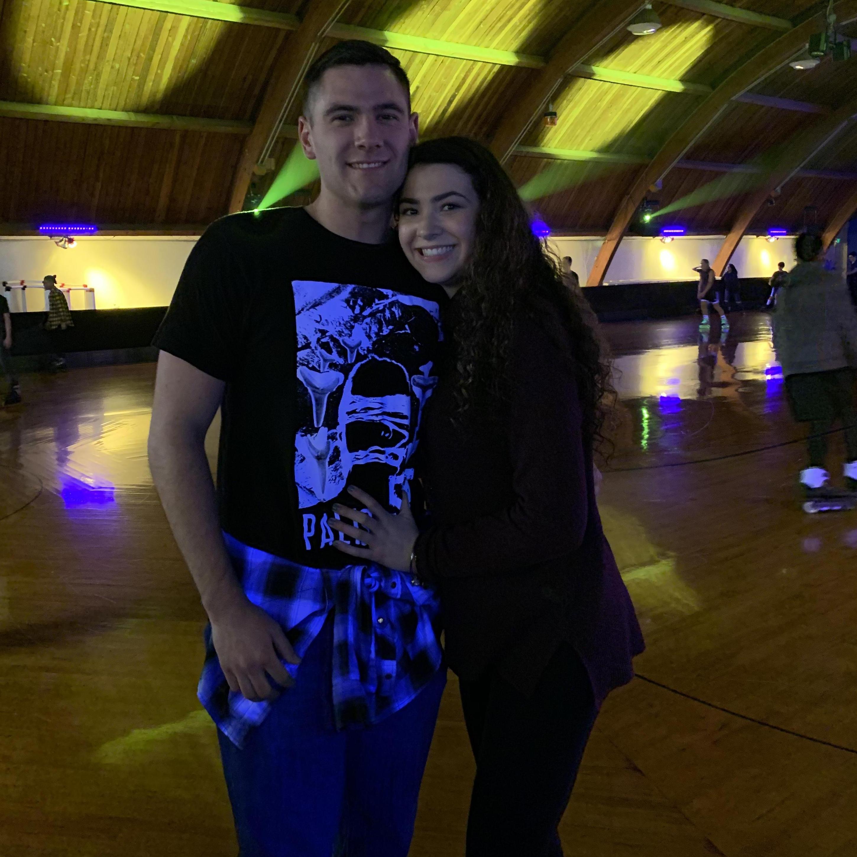 The first time John brought Ariel to Tri-cities, roller-skating date!