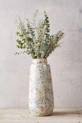 Distressed Rose + Vine Terracotta Vase