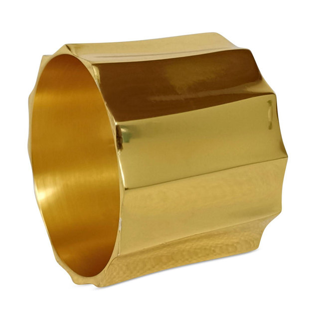 Aman Imports Metal Tube Paneled Napkin Ring - 100% Exclusive