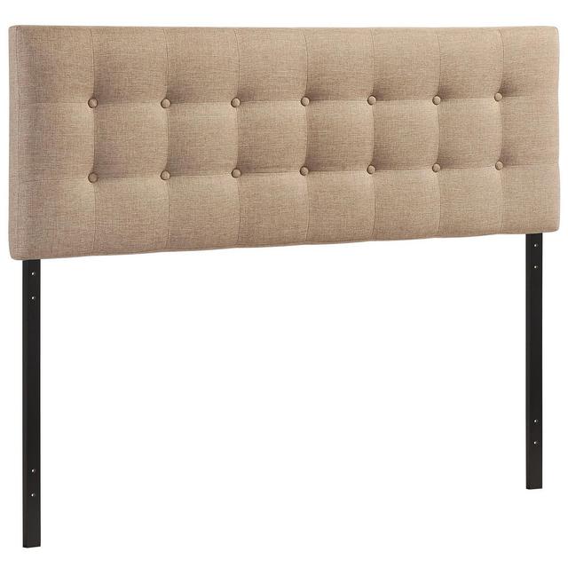 Emily Queen Upholstered Fabric Headboard Beige - Modway