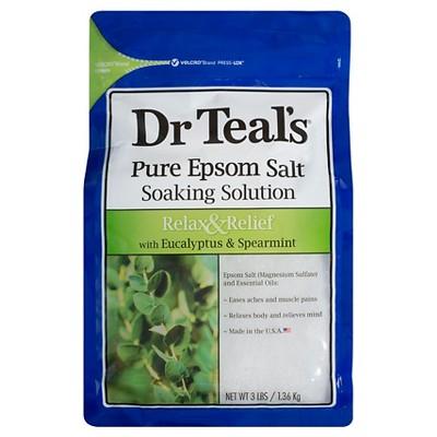 Dr Teal&#39;s Pure Epsom Salt Relax &#38; Relief Eucalyptus &#38; Spearmint Soaking Solution - 3lbs