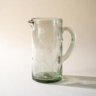 Etched Thistle Pitcher