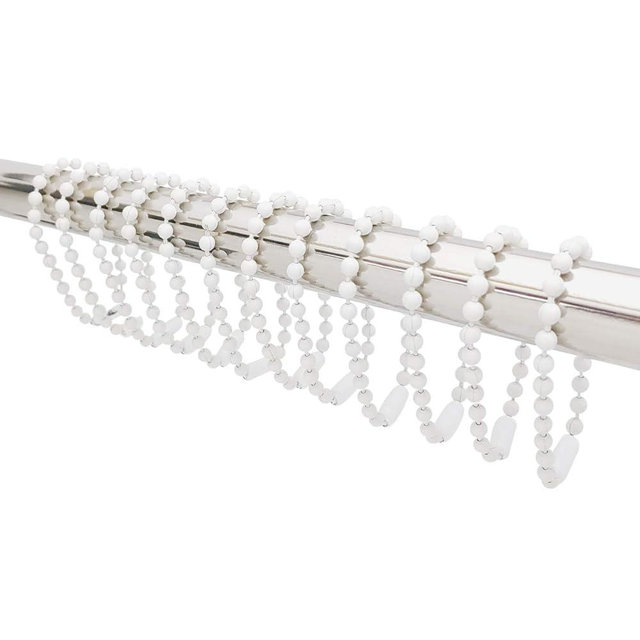 Shower Curtain Hooks Rings, Shower Hooks for Bathroom Shower Rods Curtains, Set of 12 Hooks, spa-Quality Look-White