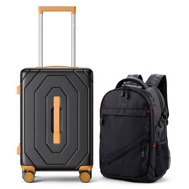 SUGIFT 2 Piece Luggage Set 20 Inch PC Hardshell Carry On with Spinner Wheels TSA Lock and 15.6 Inch Travel Backpack