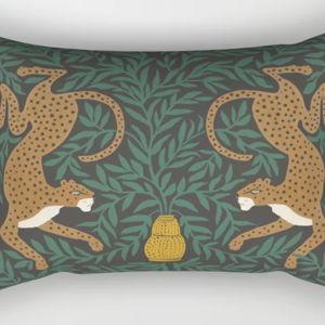 Leopard Vase - midnight Rectangular Pillow by Megan Galante | Society6
